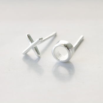 Sterling Silver Kiss And Hug Ear Studs, 5 of 5