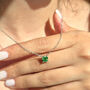 Emerald Moissanite Crystal Sterling Silver Necklace, thumbnail 4 of 6