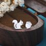 Mismatched Squirrel And Acorn Stud Earrings, thumbnail 1 of 12