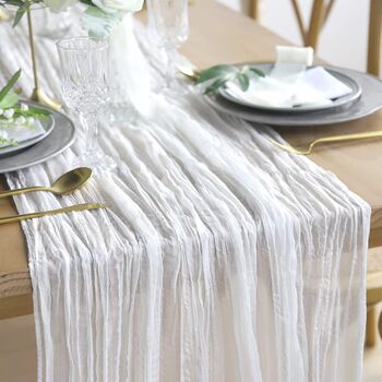 Cheese Cloth Boho Gauze Dining Table Runner, 4 of 9