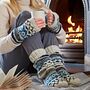 Woollen Fairisle Handwarmer Gloves And Socks Gift Set, thumbnail 7 of 11