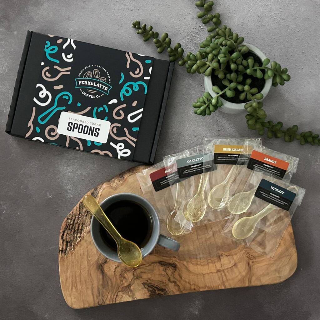 Mixed Alcohol Flavoured Coffee Sugar Spoon Gift Set, 1 of 2