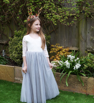 Mary Jane In Grey Flower Girl ~ Lilly + Bo Collection, 3 of 9