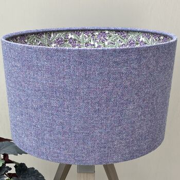 Violet Columbine Purple Tweed Botanical Lined Lampshade, 5 of 8