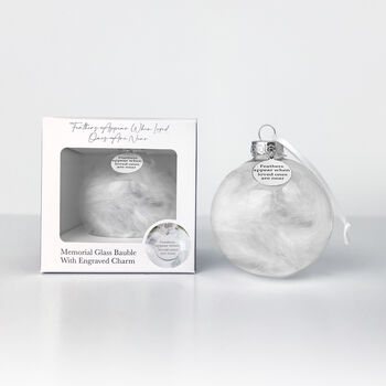 Memorial Glass Bauble With Engraved Charm, 3 of 4