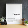 Framed Bestie Definition Typography Print, thumbnail 2 of 4