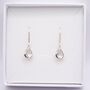 Clear Crystal Teardrop Leverback Earrings, thumbnail 3 of 6