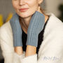 Fingerless Chevron Mix Cable Knit Gloves, thumbnail 2 of 11