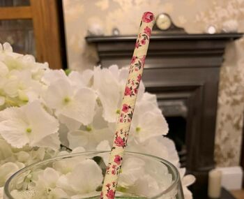 Vintage Flower Paper Straws Box Of 20 Eco Straws, 8 of 8
