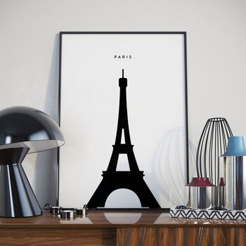 Paris Eiffel Tower Modern Landmark Print. Poster, 2 of 2