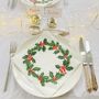 Christmas Holly Napkins ~ Compostable, thumbnail 1 of 5