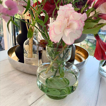 Organi Small Green Glass Vase, 2 of 6