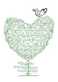 Personalised Teacher Thankyou Class Gift Print, 4 of 6