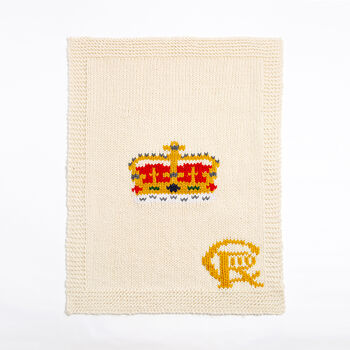 Coronation Crown Blanket Easy Knitting Kit, 2 of 7