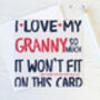 'Love Gran / Nan / Grandma / Nanny / Nana So Much' Card, thumbnail 1 of 5