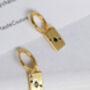 18 K Gold Plated Ace Of Spades Hoop Charm Earrings, thumbnail 3 of 11