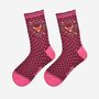 Women's Bamboo Socks Burgundy Highland Cow Wreath, thumbnail 1 of 5