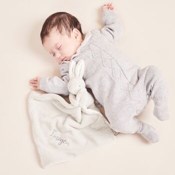 Personalised Light Grey Super Soft Bunny Comforter, 4 of 5