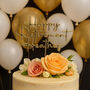 Personalised Gold Retirement Cake Topper Acrylic, thumbnail 4 of 5
