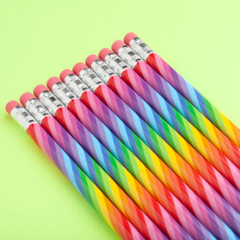 Colourful Rainbow Stripe Pencil, 6 of 6
