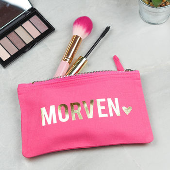 Personalised Name With Heart Make Up Bag, 3 of 11