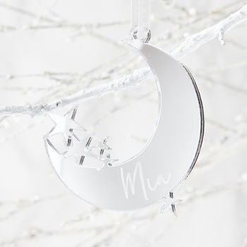 Moon Personalised Christmas Decoration, 4 of 4