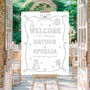 Hand Drawn Whimsical Wedding Welcome Sign, thumbnail 3 of 8