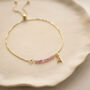 Sterling Silver Semi Precious Birthstone Bar Letter Slider Bracelet, thumbnail 3 of 11