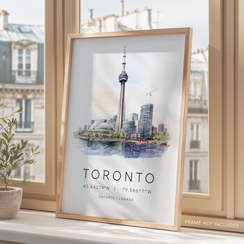 Toronto Canada City Skyline Travel Poster, 2 of 7