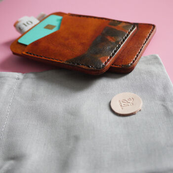 Tan Tie Dye Leather Pocket Wallet, 6 of 7
