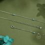 2mm Turquoise Beaded Satellite Chain Necklace In Sterling Silver, thumbnail 5 of 12