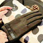 Personalised Men's Check Merino Wool Gloves With Straps, thumbnail 6 of 12