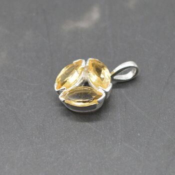 Citrine Silver Floral Pendant: November Birthstone, 6 of 8