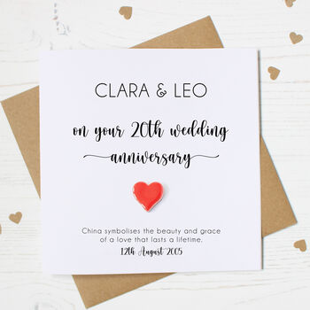 Personalised China 20th Wedding Anniversary Card, 4 of 6