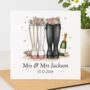 Personalised Wedding Wellies Couple Card, thumbnail 1 of 2