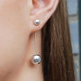 Classic Ball Two Way Silver Drop Earring Jacket, thumbnail 1 of 3