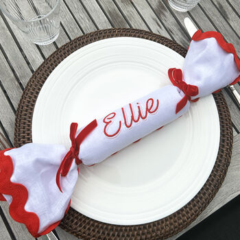 Personalised Embroidered Fabric Christmas Cracker, 6 of 12