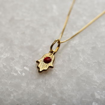 9ct Gold Mini Hamsa Hand Necklace, 5 of 6