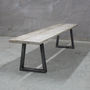 Woburn Reclaimed Wood Bench With Steel U Frame, thumbnail 4 of 6