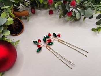 Handmade Festive Hair Pins Set Of Two, 10 of 12