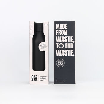 Circular And Co 500ml Stainless Steel Water Bottle Ink Black, 2 of 7