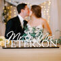 Personalised Wedding Surname Sign Mr Mrs Top Table Sign, thumbnail 1 of 5