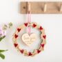 Wooden Personalised Love Heart Wreath, thumbnail 2 of 4