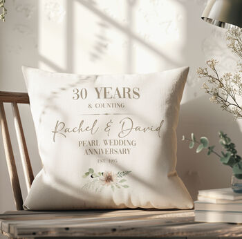 Pearl Wedding Anniversary Cushion, 2 of 6