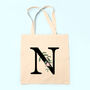 Monogrammed Floral Initial Tote Bag, thumbnail 2 of 7