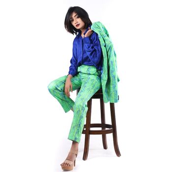 Painterly Two.0 Blazer Set Green Blue Blazer And Trouser, 2 of 4