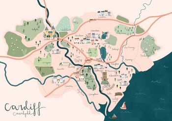 Cardiff Illustrated Map Print, 2 of 6