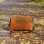 Stitched Detail Genuine Leather Holdall Vintage Look, thumbnail 3 of 12
