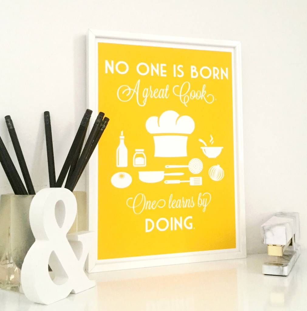 Born A Great Cook Food Quote Print By Sacred & Profane Designs ...