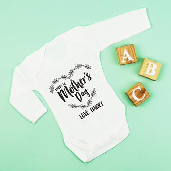 Personalised First Mother's Day Mono Bodysuit, 7 of 10
